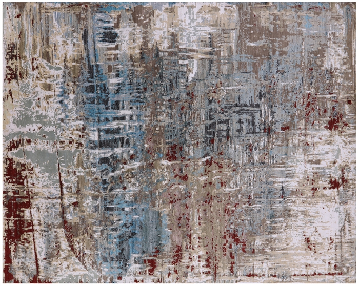 Wool & Silk Abstract Hand Knotted Rug