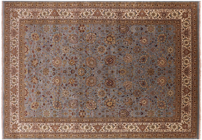 Persian Tabriz Hand-Knotted Wool Rug