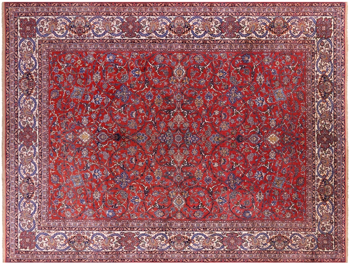 Antique Isfahan Hand Knotted Wool Rug