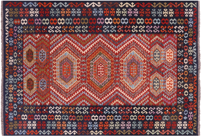 Kilim Flat Weave Reversible Wool On Wool Rug