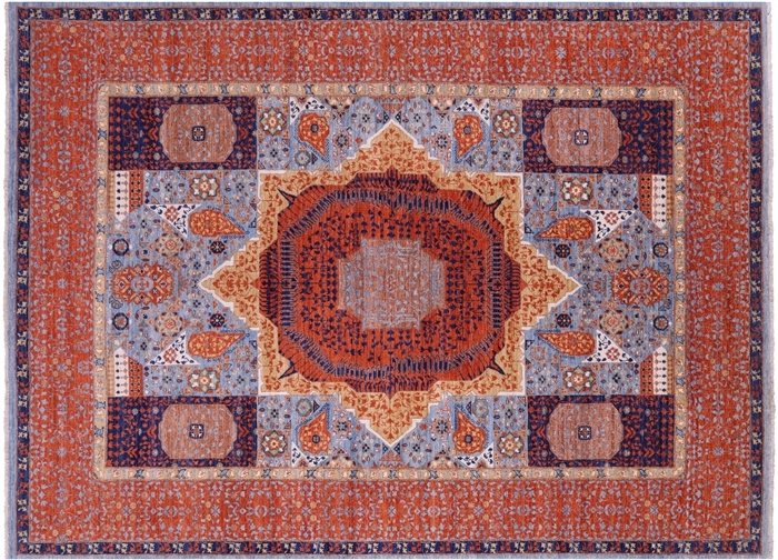 Handmade Mamluk Geometric Wool Rug