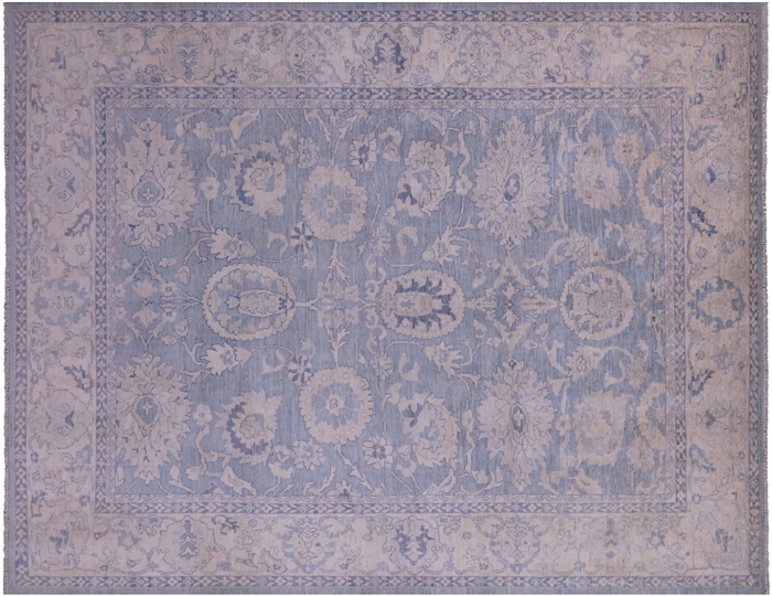 Washed Out Turkish Oushak Hand-Knotted Wool Rug