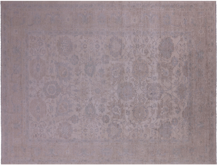 Washed Out Turkish Oushak Hand Knotted Wool Rug