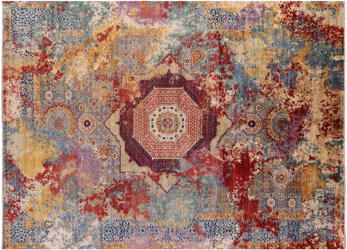 Hand Knotted Contemporary Wool Rug