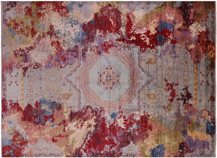 Contemporary Hand Knotted Wool Rug