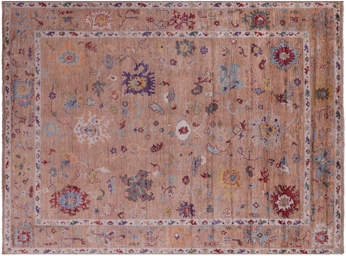 Hand-Knotted Turkish Oushak Wool Rug