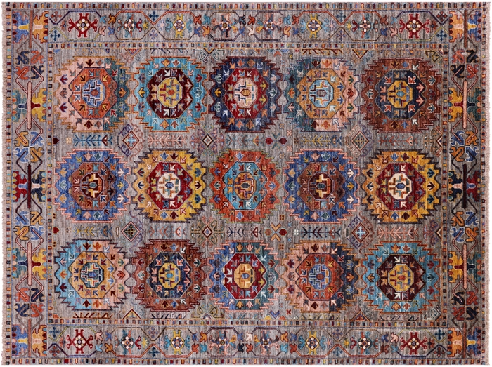 Hand-Knotted Fine Turkmen Wool Rug