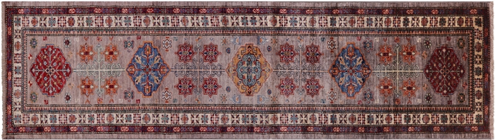 Runner Super Kazak Hand-Knotted Wool Rug