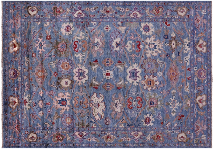 Turkish Oushak Hand-Knotted Wool Rug