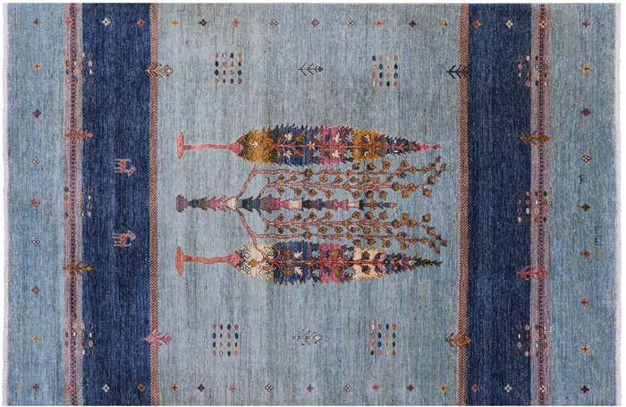 Persian Gabbeh Tribal Hand-Knotted Wool Rug