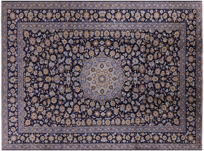 New Persian Kashan Hand-Knotted Wool Rug