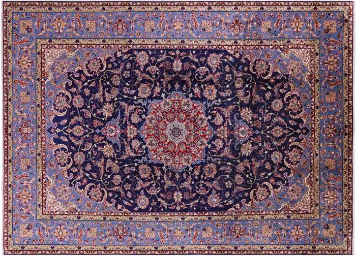 New Fine Persian Isfahan Hand Knotted Full Pile Rug