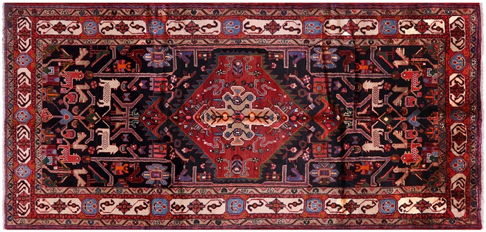 New Persian Hamadan Hand Knotted Rug