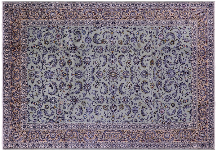 New Full Pile Wool Persian Kashan Area Rug