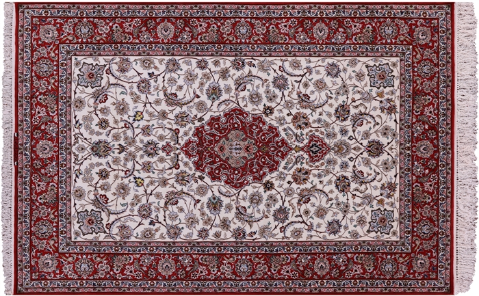 Persian Signed Isfahan Wool & Silk Rug