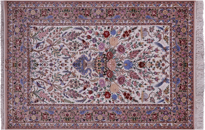 Signed Isfahan Hand Knotted Persian Rug