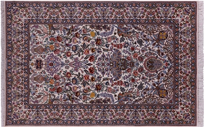 Persian Isfahan Signed Hand Knotted Wool & Silk Rug
