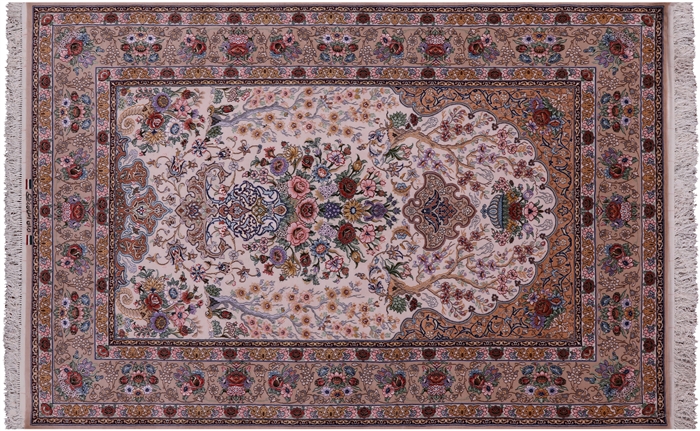 Persian Isfahan Signed Wool & Silk Rug