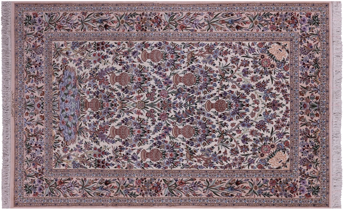 Persian Isfahan Wool & Silk Hand Knotted Area Rug