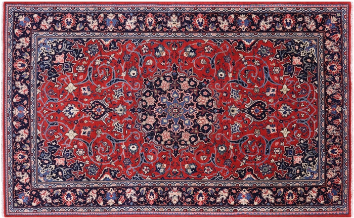 New Fine Persian Sarouk Hand Knotted Wool Rug