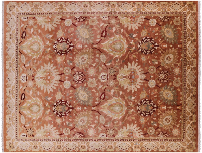 Hand-Knotted Peshawar Wool Rug