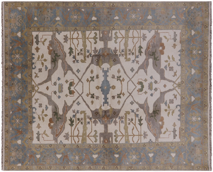 Turkish Oushak Hand Knotted Wool Rug