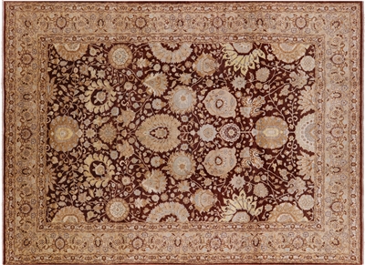 Hand Knotted Oushak Style Peshawar Rug