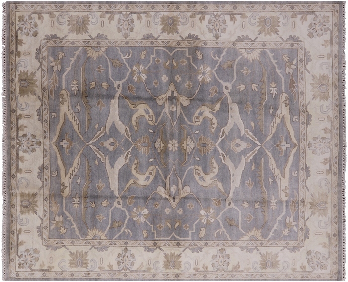 Turkish Oushak Hand Knotted Wool Area Rug