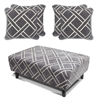 Cubana - Footstool & 4 Cushion Set - Grey