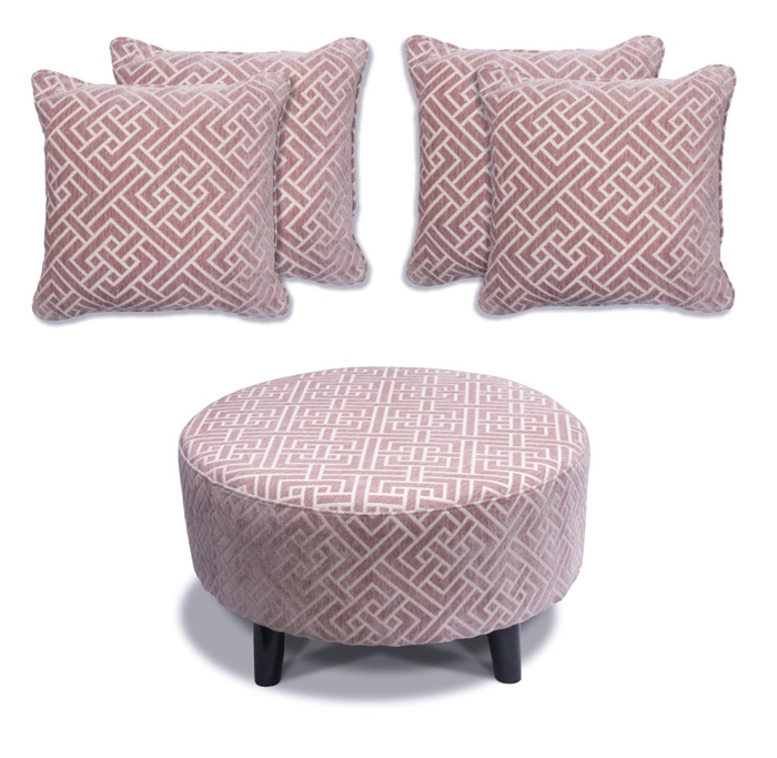 Flair - Footstool & 4 Cushion Set - Ochre