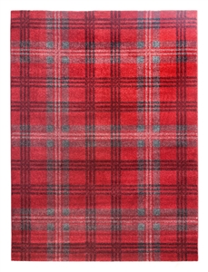 Glendale Tartan Modern Rug Red Gray