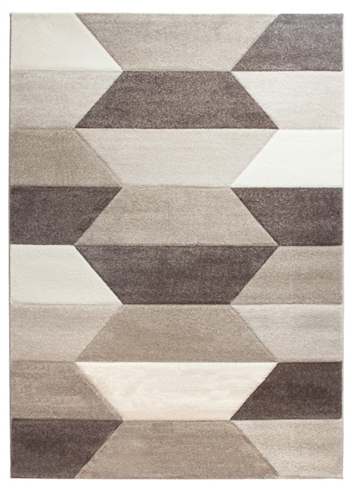 Impulse Hexa Geometric Rug - Beige / Brown