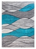 Teal Grey Waves Rug - Impulse