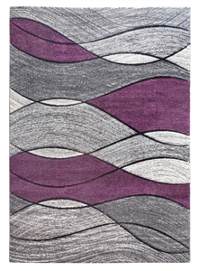 Purple Grey Waves Rug - Impulse