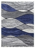 Navy Blue Grey Waves Rug - Impulse