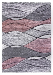 Pink Grey Waves Rug - Impulse