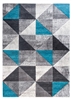 Teal Grey Geometric Triangles Rug - Impulse Triad