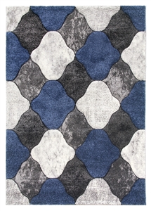 Grey Navy Coblo Rug - Impulse