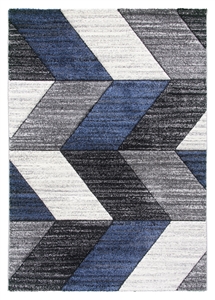 Grey Navy Chevron Rug - Impulse