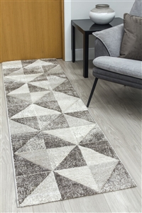 Impulse Triad Runner Rug - Beige & Brown