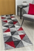 Impulse Triad Runner Rug - Grey/Black/Red