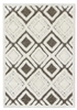finesse motif high-low shaggy brown cream rug