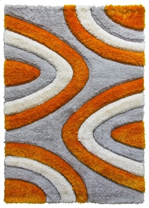 luxus-ripples-shaggy-rug-grey-orange