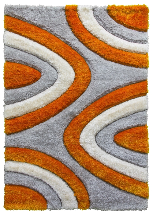 luxus-ripples-shaggy-rug-grey-orange