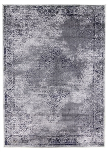 Charcoal Grey Distressed Rug - Vintage Classic