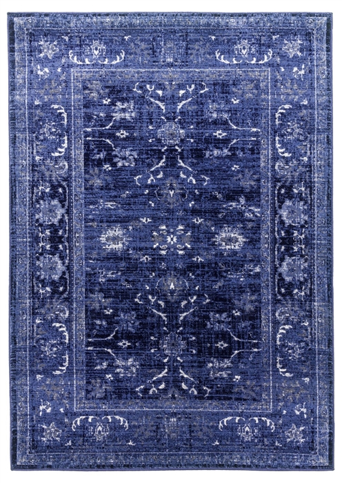 Navy Blue Distressed Rug - Vintage Timeless