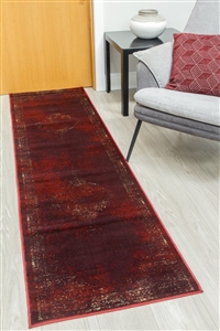vintage classic burgundy runner rug