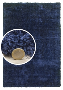 Navy Blue Shaggy Rug - Plush