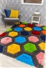 paradise-honeycomb-3d-shaggy-rug-multicoloured