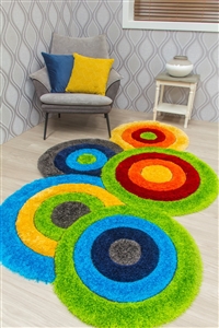 Multicolour 3D Shaggy Rug - Doodle Targets